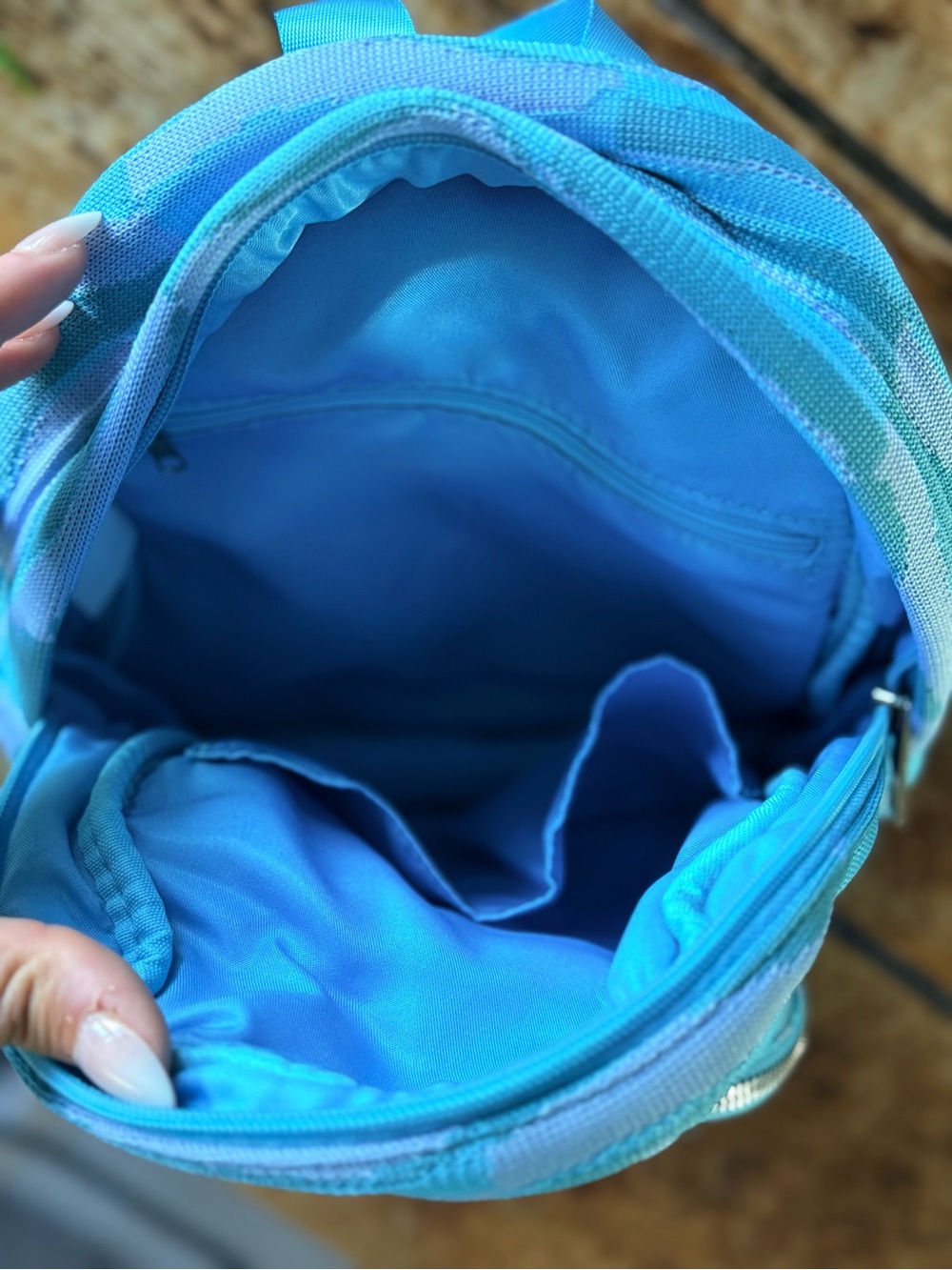 Blue Patterned Mini Backpack - Picture 4 of 5